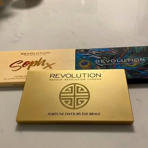 Three Revolution eyeshadow palettes